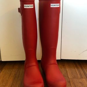 Red Hunter rain boots